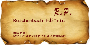 Reichenbach Páris névjegykártya